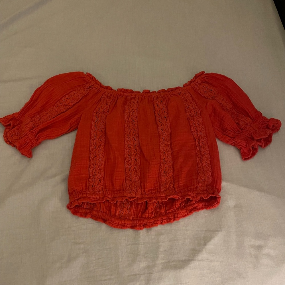 Cropped Coral Blouse